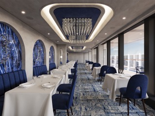 Anthology Restaurant elegantes Dinner EXPLORA III Kristallleuchter