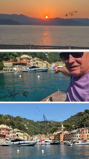 Sonnenuntergang Meer, Ulrich vor Portofino-Hafen