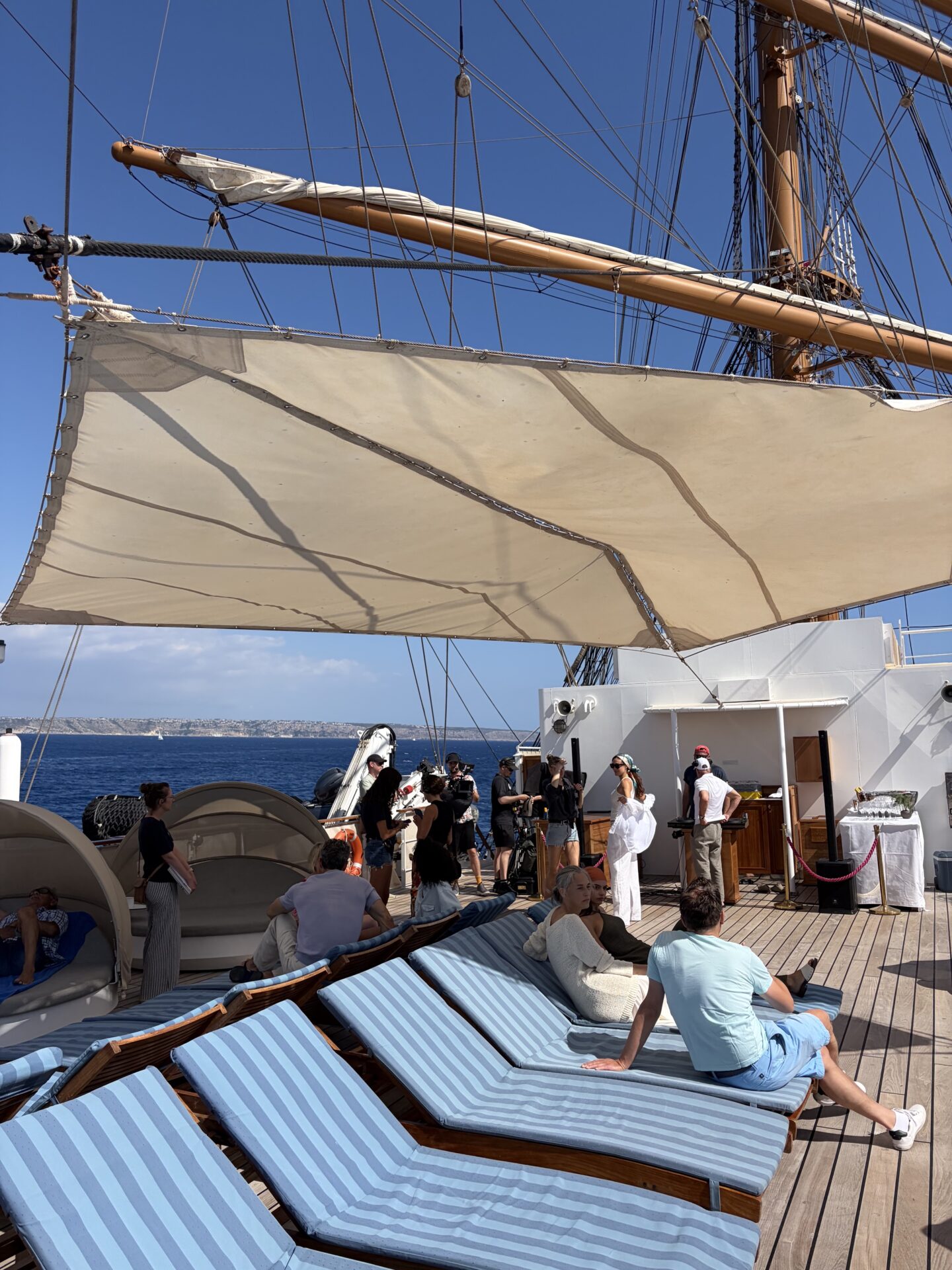 Sea Cloud Spirit Hafen Palma de Mallorca Sonnenschein