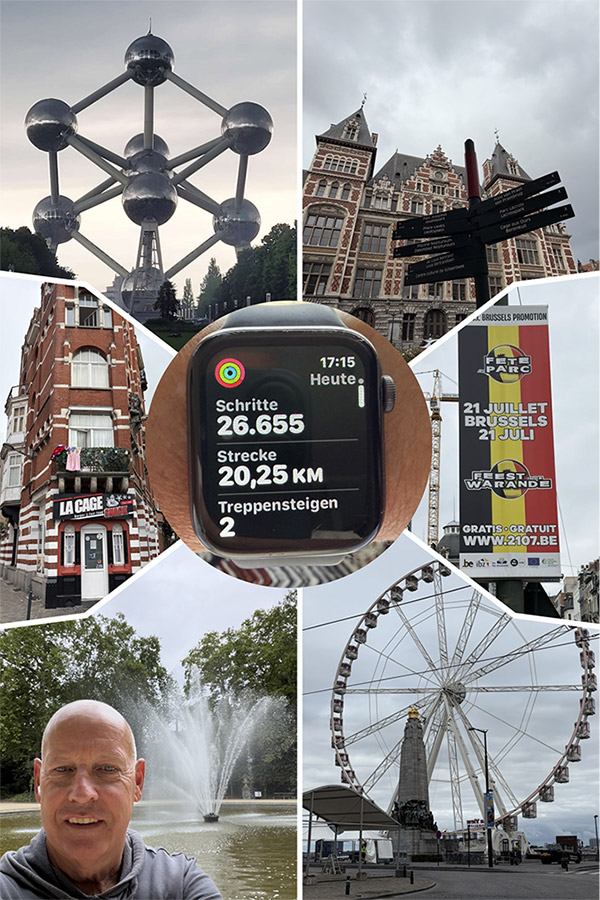 Brüssel Atomium Riesenrad Selfie Schritte Apple Watch