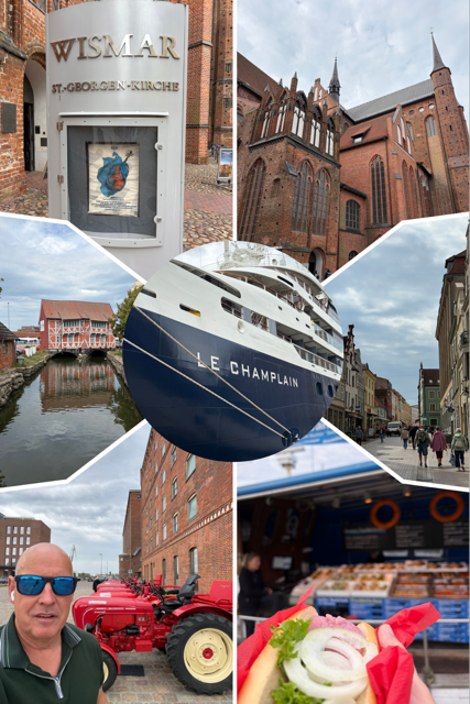 Collage Wismar Sehenswürdigkeiten Le Champlain Hafen