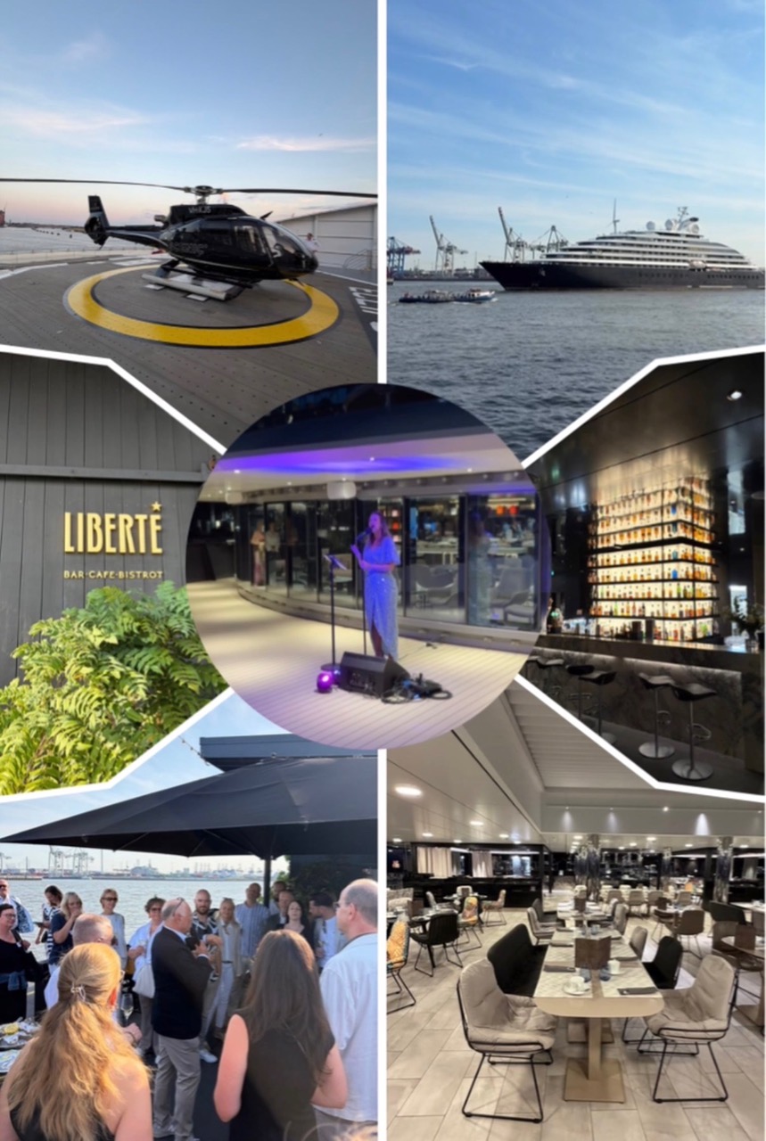 Collage Scenic Eclipse II Bar Restaurant Helipad Sängerin